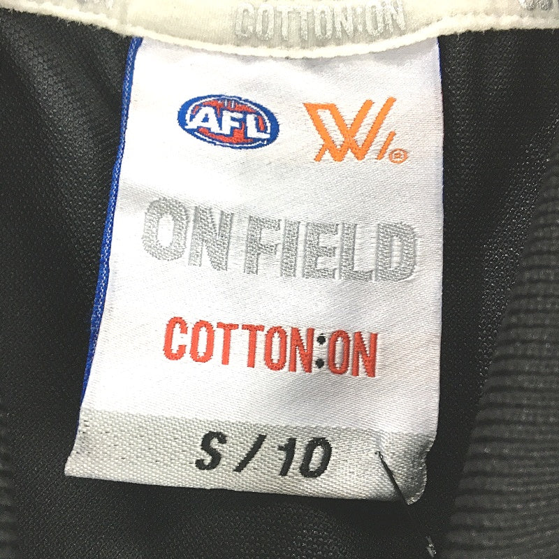 Cotton On AFL Collingwood Magpies Black Media Polo Top Ladies Small Size 10 NEW