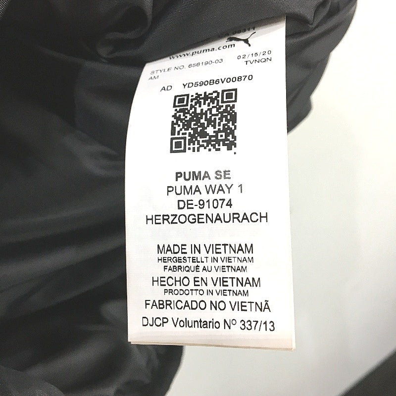 PUMA Classicm Logo Black Zip Up Sleeveless Puffer Vest Unisex Mens Size XS