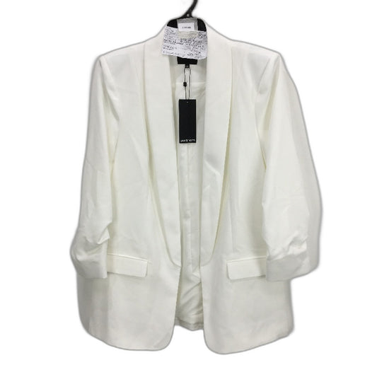 Portmans White Mi Armour Ruched 3/4 Sleeve Lightweight Open Jacket Ladies Sz 10