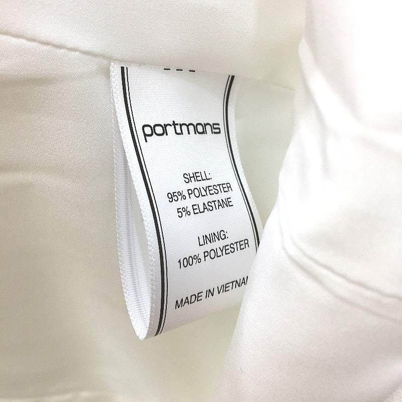 Portmans White Mi Armour Ruched 3/4 Sleeve Lightweight Open Jacket Ladies Sz 10