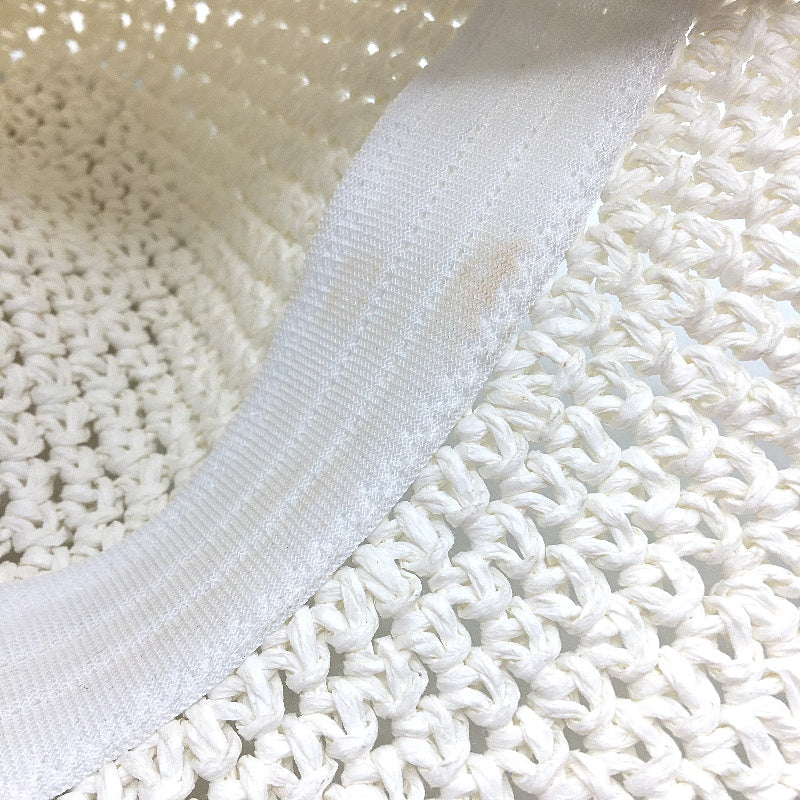 Subtitled White Vacay Straw Bucket Hat Summer Headwear Ladies One Size NEW