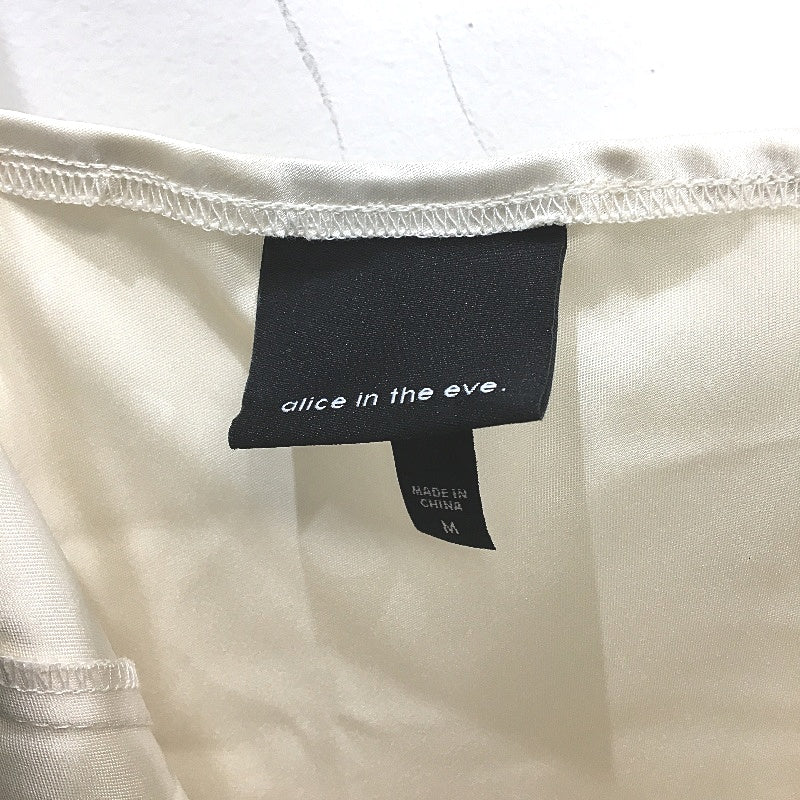 Alice In The Eve Ivory & Black Satin-Like Maxi Slip Dress Ladies Size Medium NEW