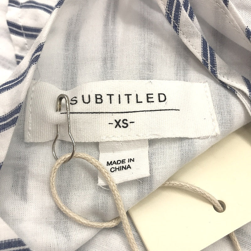 Subtitled Blue & White Striped 'Adeline' Asymmetric Cami Top Ladies Size XS NEW