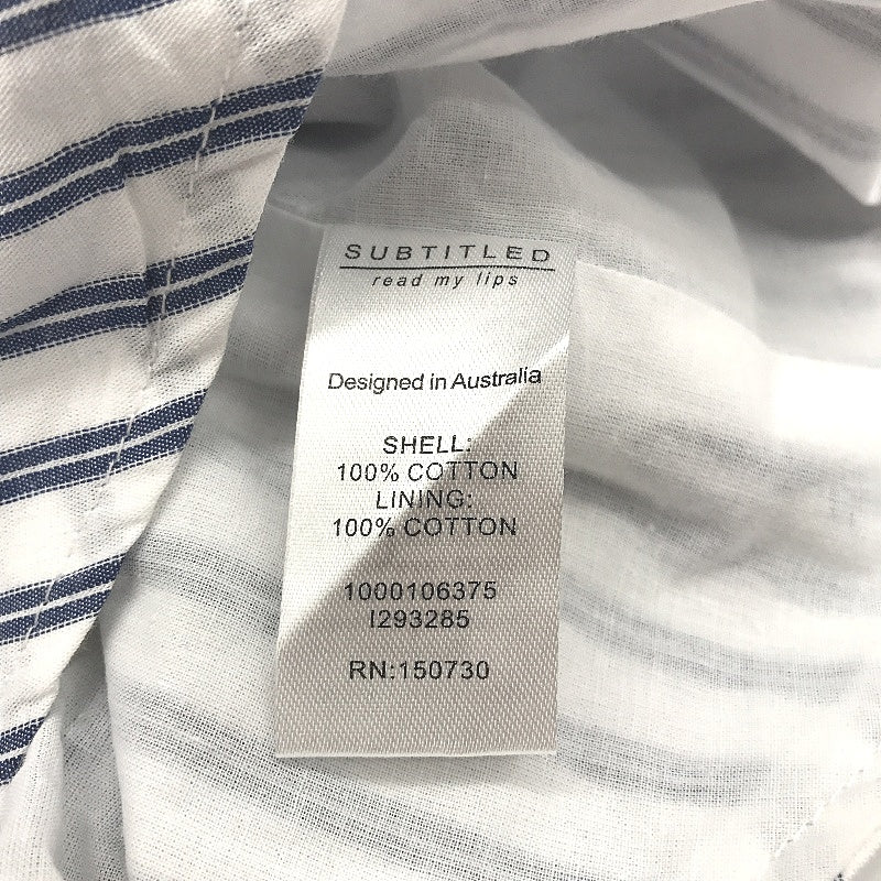 Subtitled Blue & White Striped 'Adeline' Asymmetric Cami Top Ladies Size XS NEW