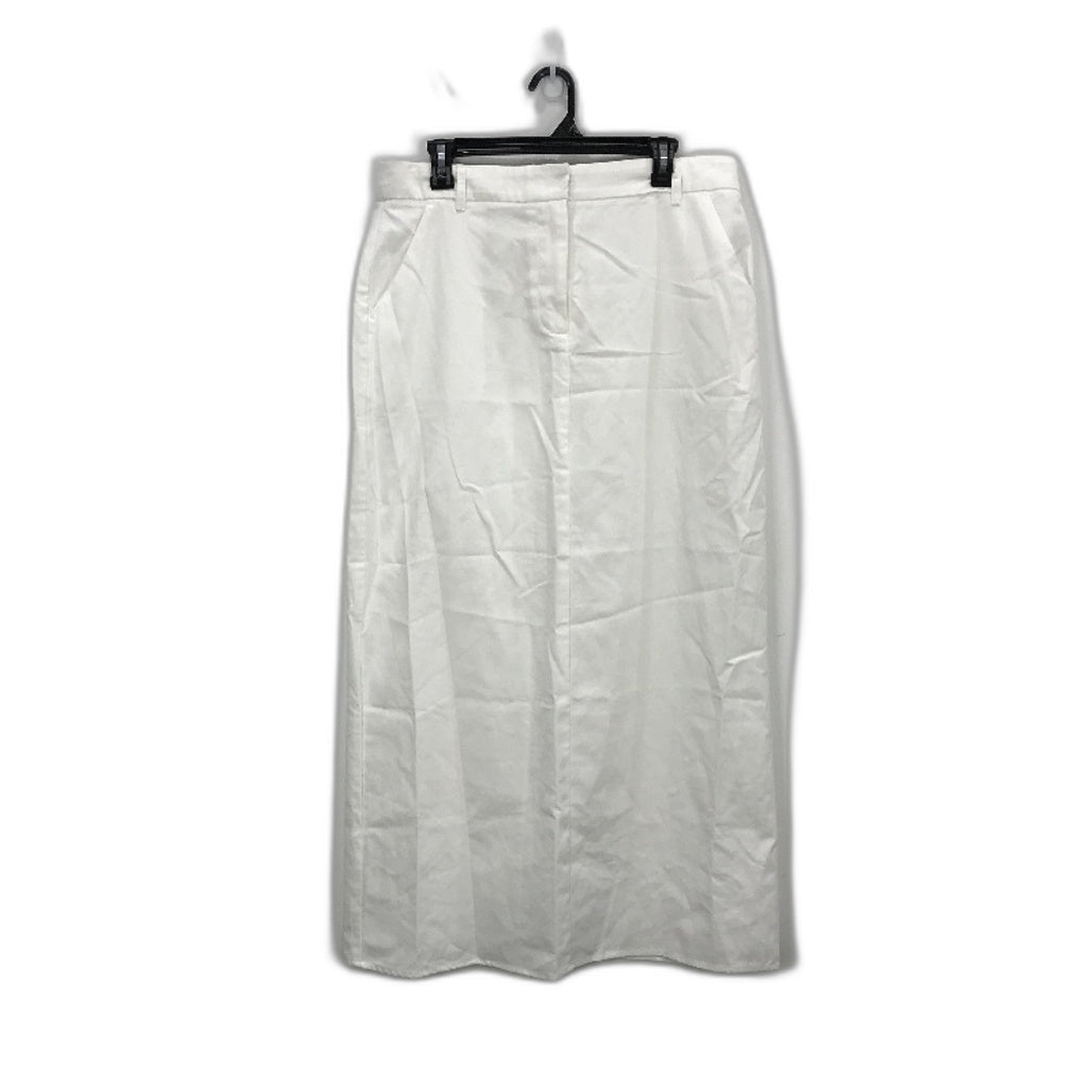 Subtitled White 'Jinta' Tailored Maxi Skirt Linen Blend Ladies Size XL NEW