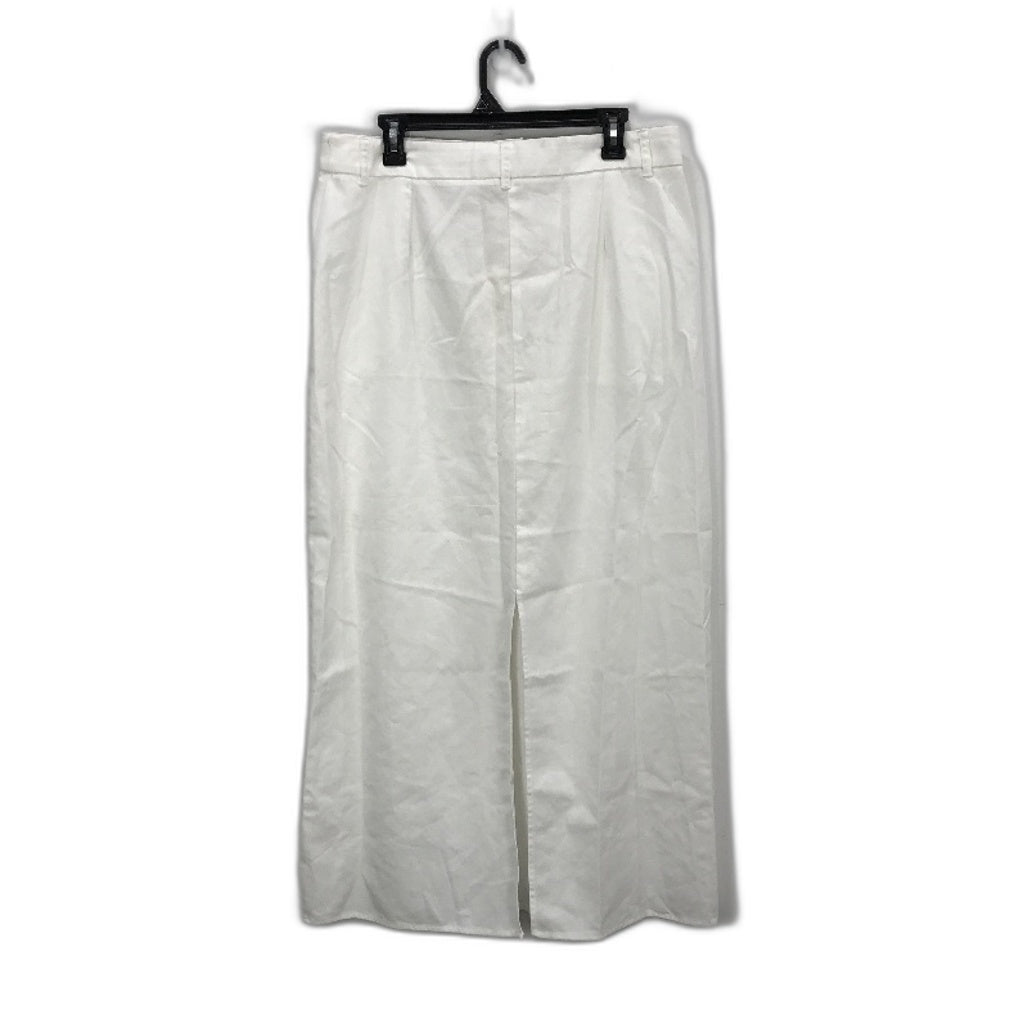 Subtitled White 'Jinta' Tailored Maxi Skirt Linen Blend Ladies Size XL NEW