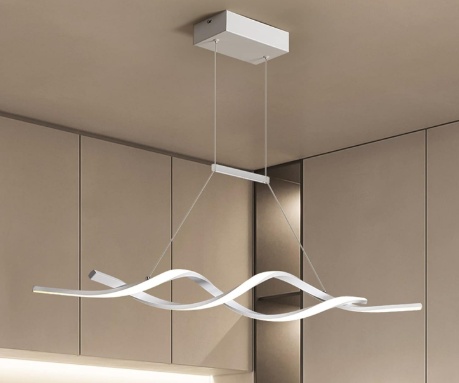 Jaycomey White Modern Ceiling Lamp LED Light Spiral Wave Design Shape DEMO