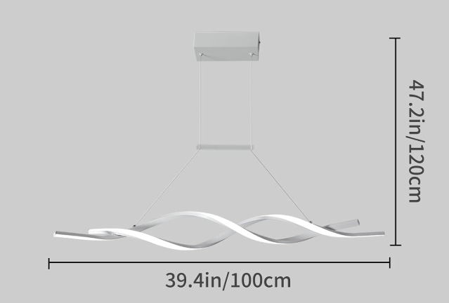 Jaycomey White Modern Ceiling Lamp LED Light Spiral Wave Design Shape DEMO