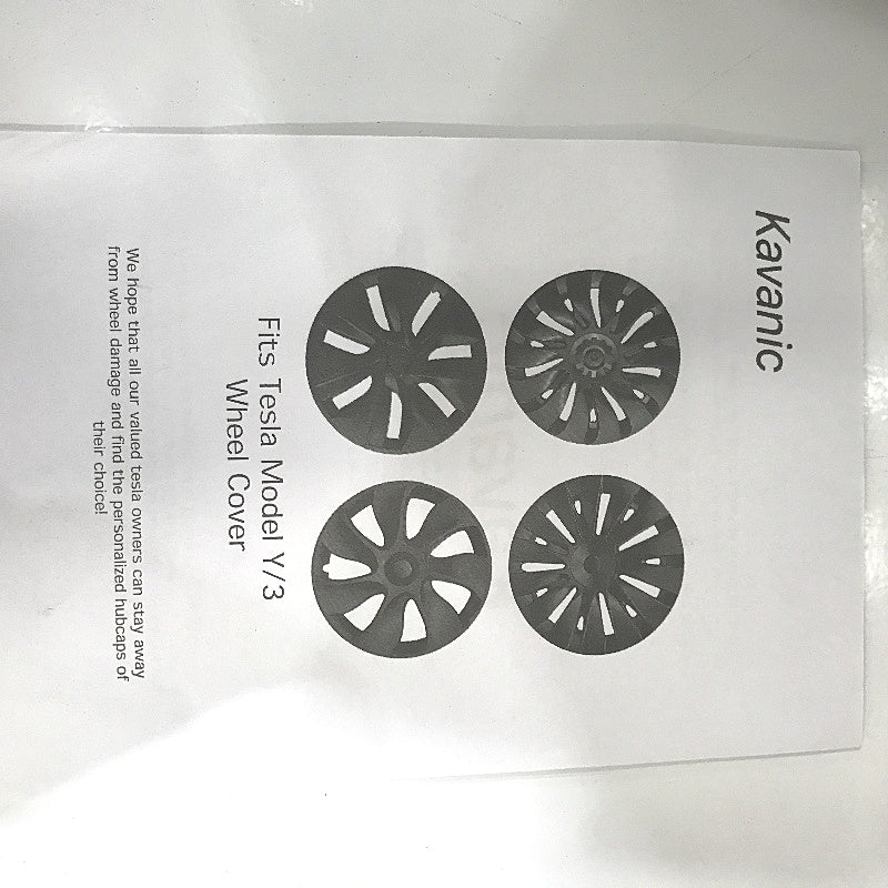 Kavanic 4 Pcs Tesla Model Y3 Black Matte Tire Wheel Covers DEMO