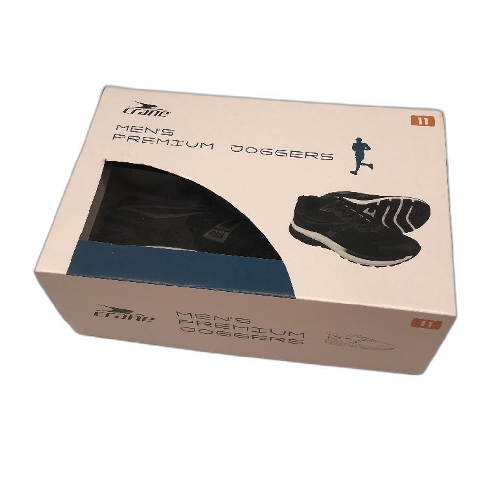 Crane Black Lace-Up Premium Joggers Sneakers Runners Mens Size 11 NEW