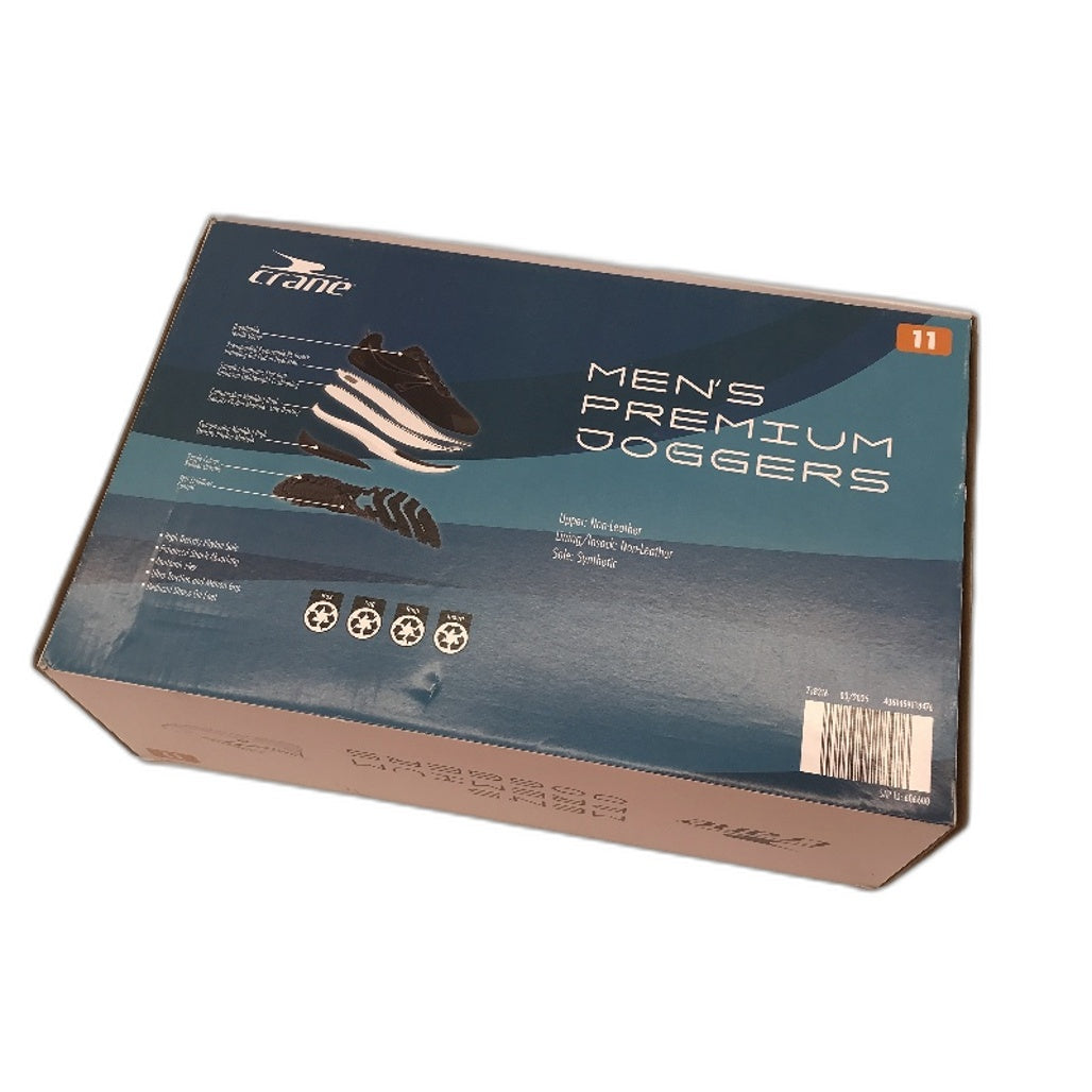 Crane Black Lace-Up Premium Joggers Sneakers Runners Mens Size 11 NEW