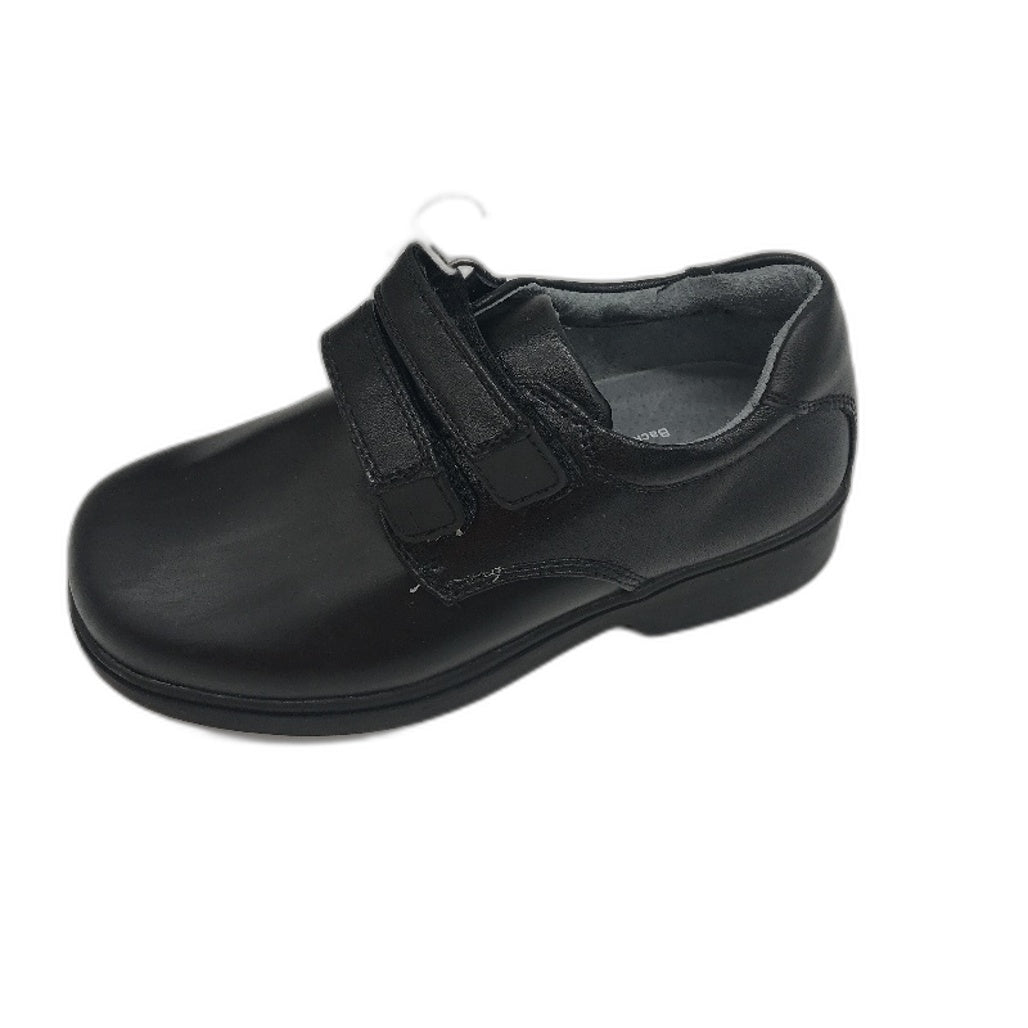 Lily & Dan Black Premium Leather School Shoes Double Strap Size Kids AU 1