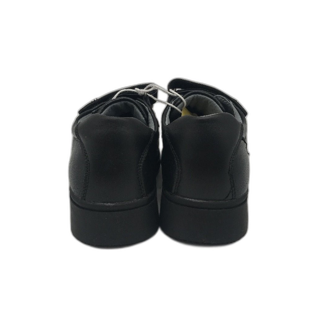 Lily & Dan Black Premium Leather School Shoes Double Strap Size Kids AU 1
