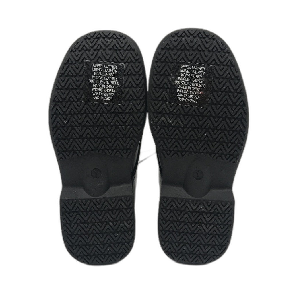 Lily & Dan Black Premium Leather School Shoes Double Strap Size Kids AU 1