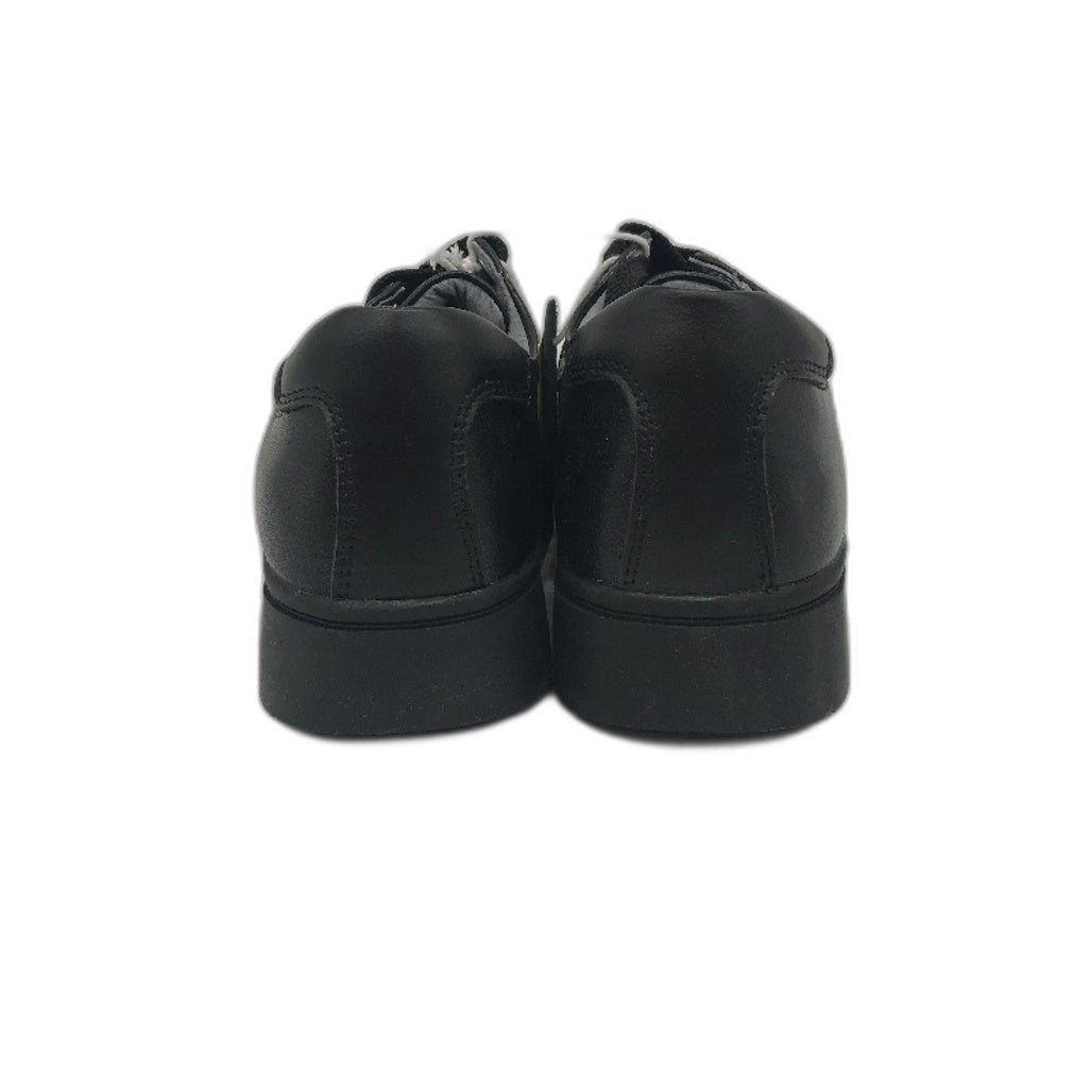 Lily & Dan Black Premium Leather School Shoes Lace-Up Size Kids AU 2