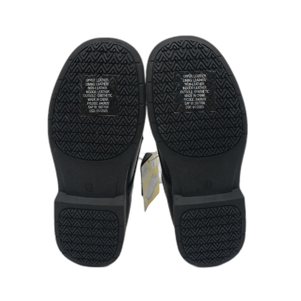 Lily & Dan Black Premium Leather School Shoes Lace-Up Size Kids AU 2