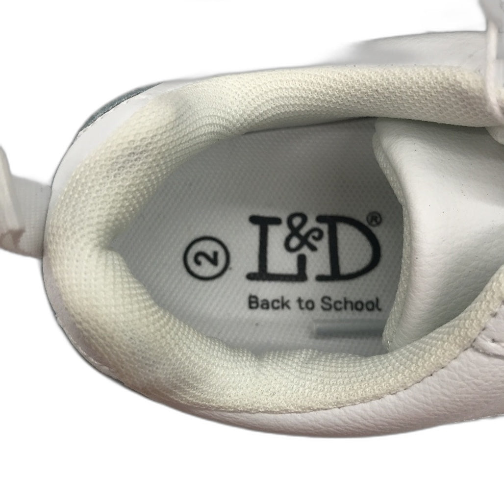 Lily & Dan White Premium Jogger Sport & School Shoes Lace-Up Size Kids AU 2