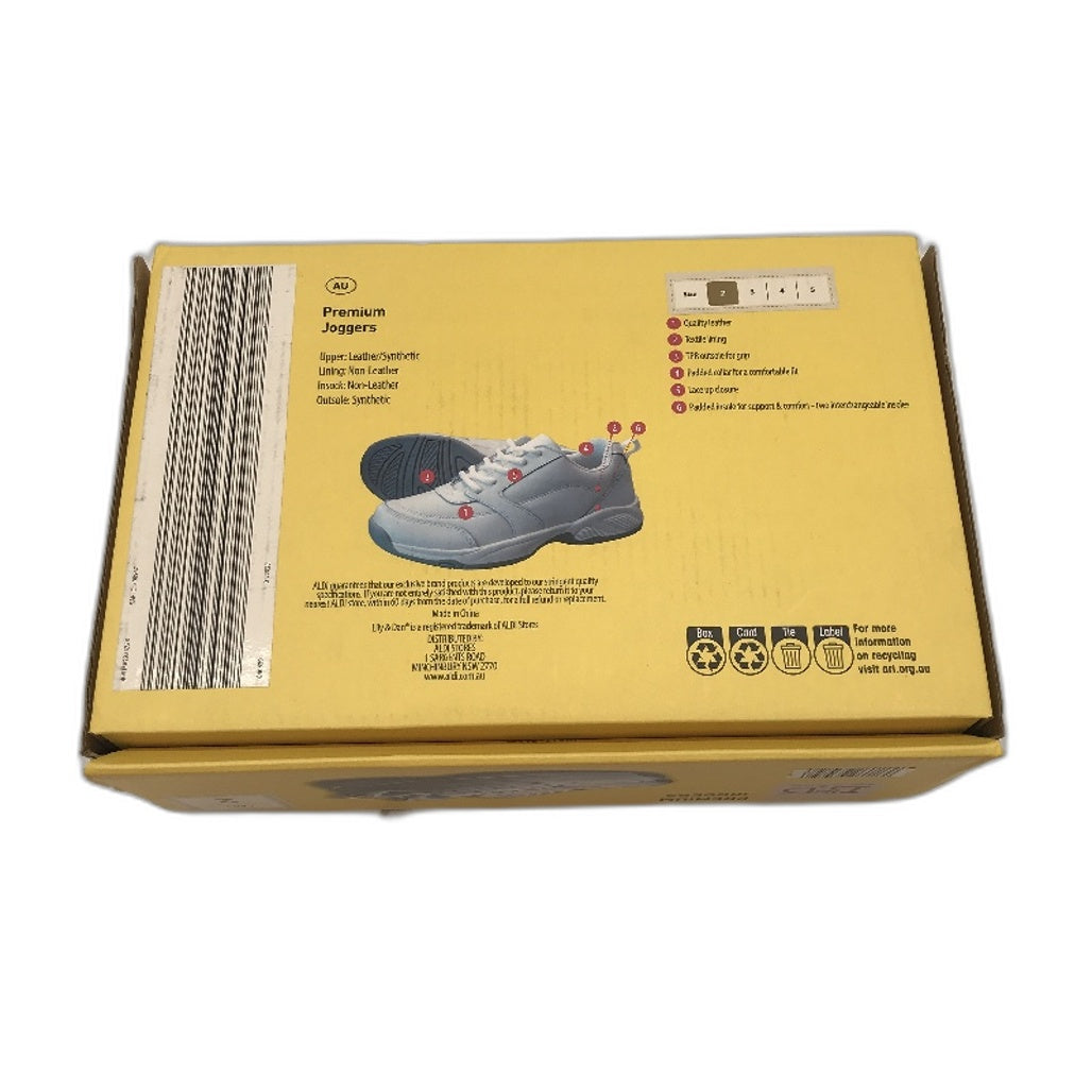 Lily & Dan White Premium Jogger Sport & School Shoes Lace-Up Size Kids AU 2