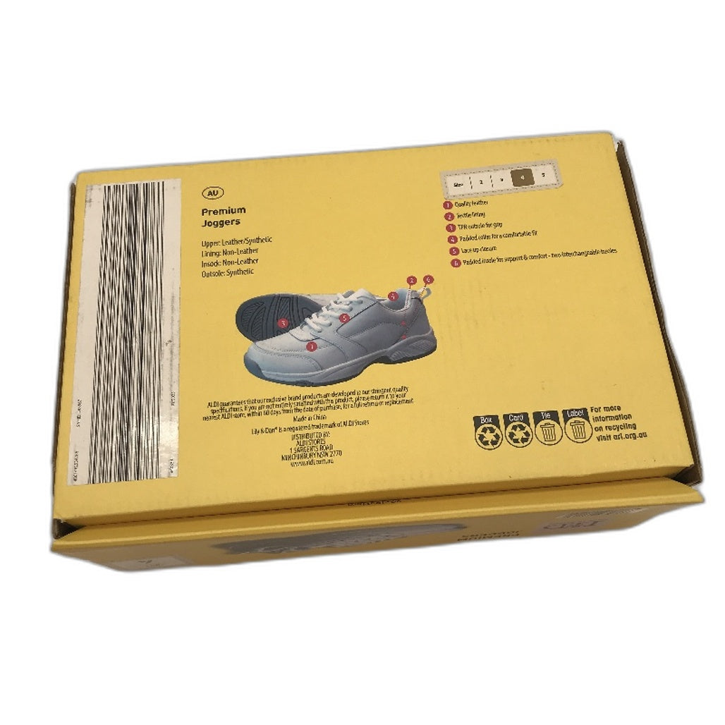 Lily & Dan White Premium Jogger Sport & School Shoes Lace-Up Size Kids AU 4