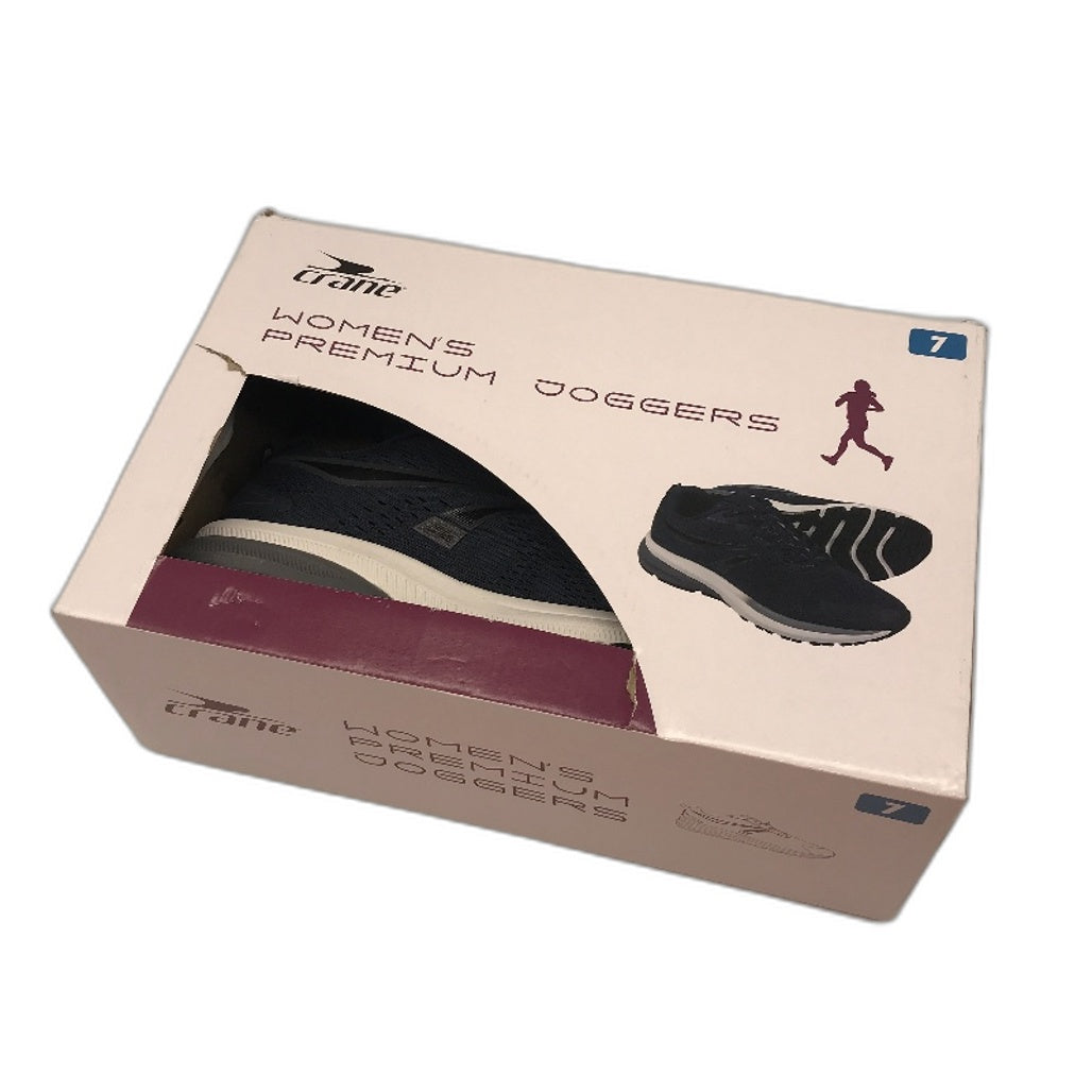 Crane Navy Lace-Up Premium Joggers Sneakers Runners Ladies Size 7 NEW