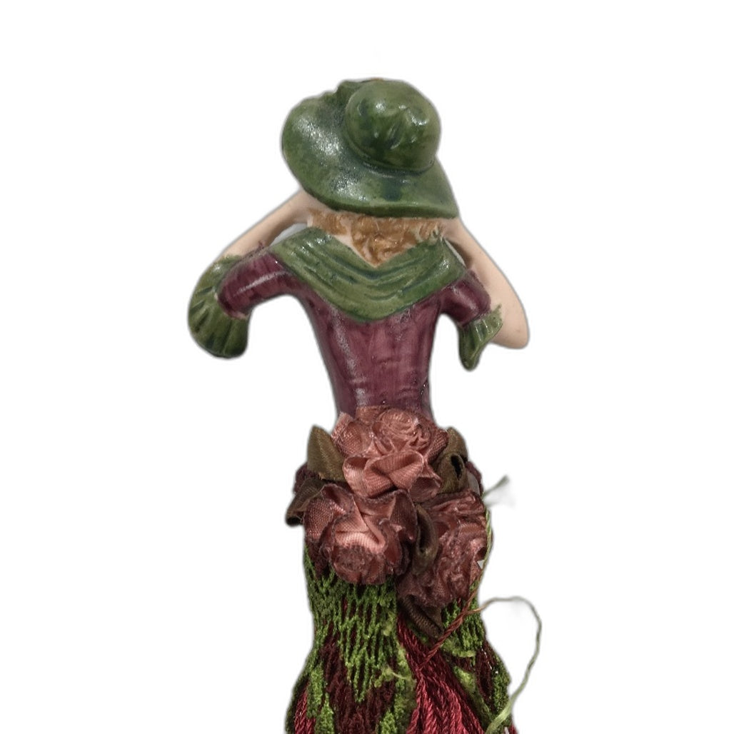 COLLECTABLE 2 Pack Interior Decor Drapery Beaded Tassles Includes Poreclain Lady