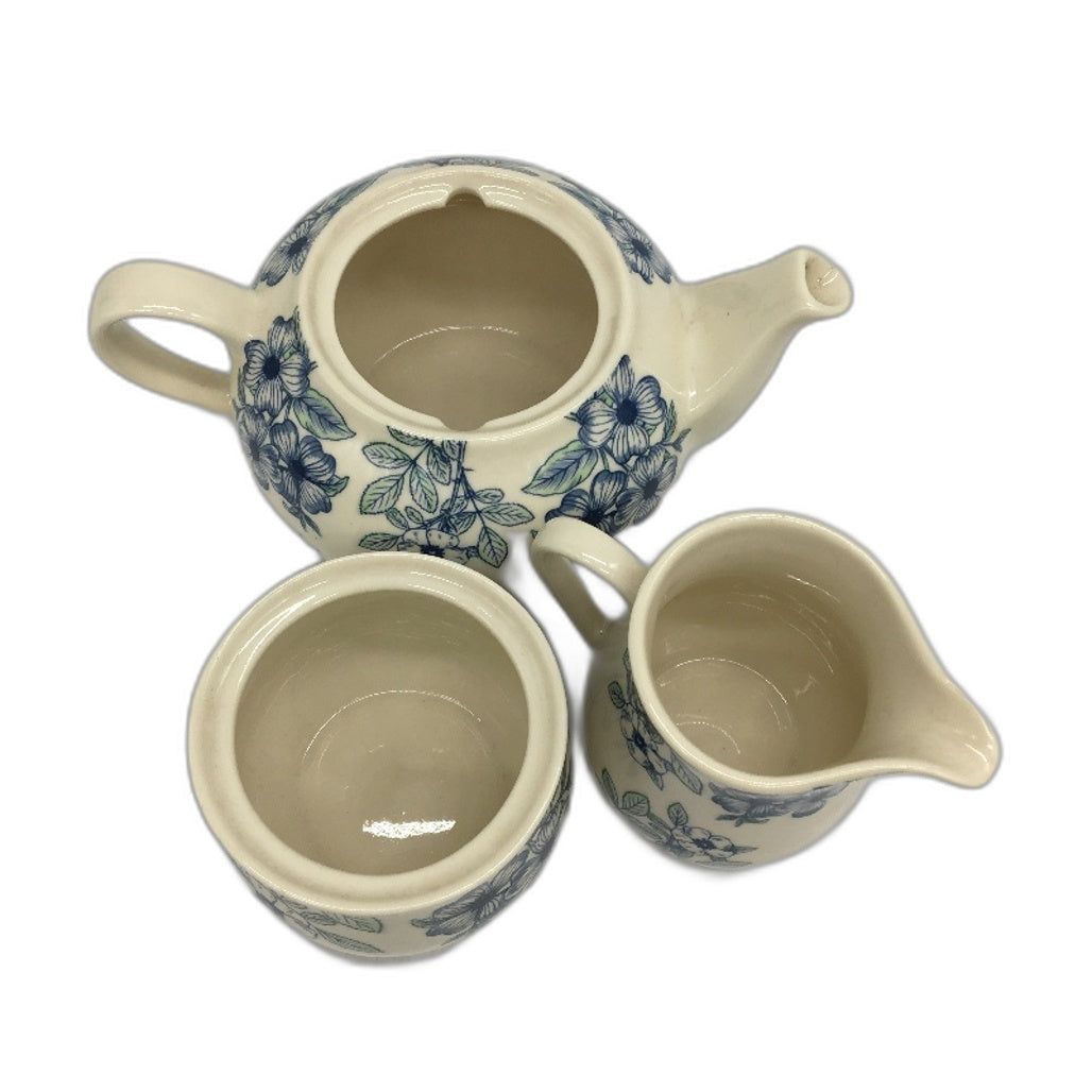 Casa Domani Creme de Creme Boquet Blue Floral 2 Setting Tea Pot & Creamer Set