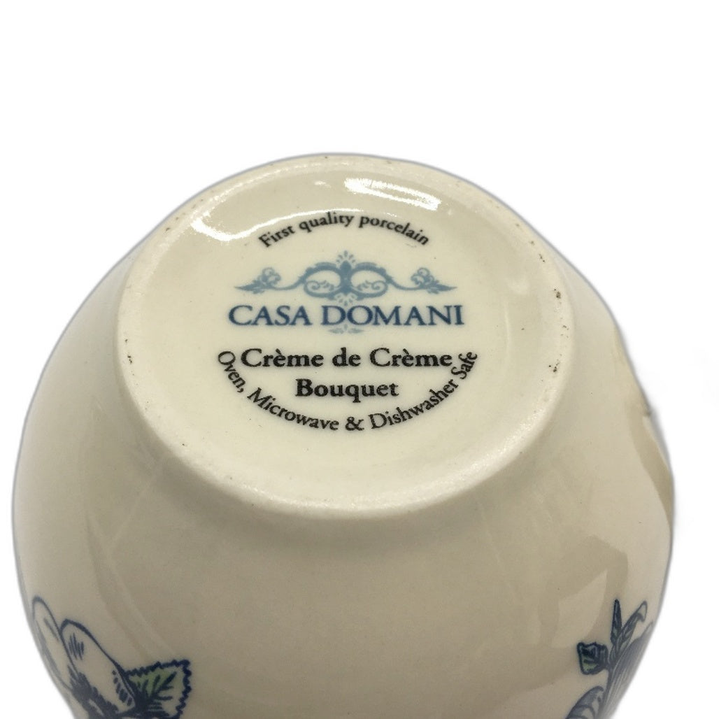 Casa Domani Creme de Creme Boquet Blue Floral 2 Setting Tea Pot & Creamer Set