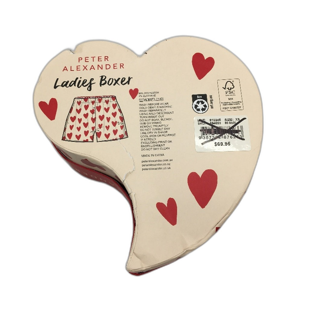 Peter Alexander Just Married Satin Hearts Boxer Shorts Ladies Size XS NEW