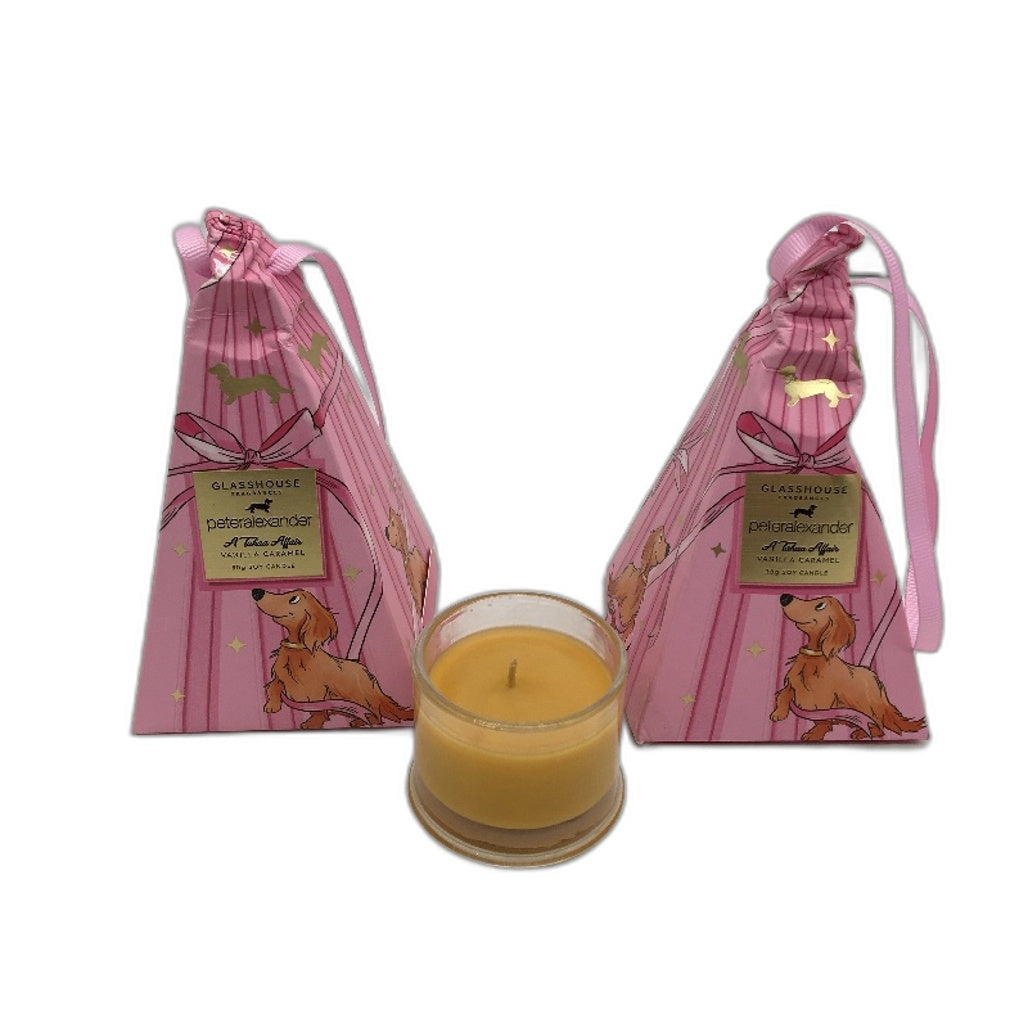 Glasshouse Fragrances 2pk A Tahaa Affair Vanilla Caramel 30g Soy Candle Jars NEW