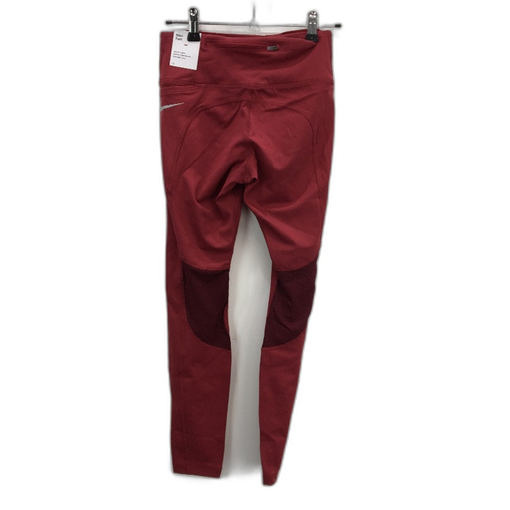 Nike Fast Pocket Mid Rise Red Running Full Leggings Ladies Size Small NEW