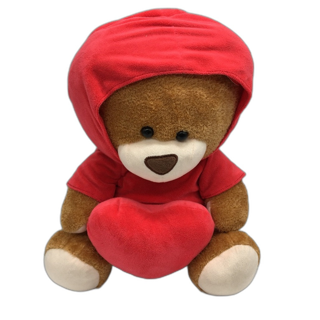 Plushies Large Love Heart Hoodie Teddy Bear Fluffy Soft Plush Toy Age 3Y+ NEW