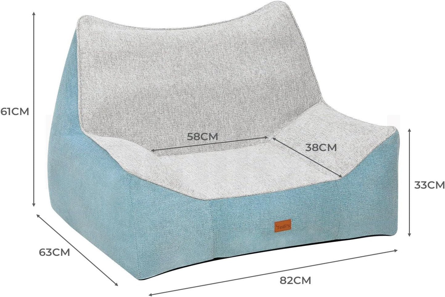Tedi's Pet Calming Sofa Bed For Small Medium Dog Cat Removable Cover Blue NEW