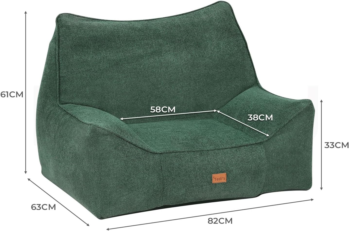 Tedi's Pet Calming Sofa Bed For Small Medium Dog Cat Removable Cover Green NEW