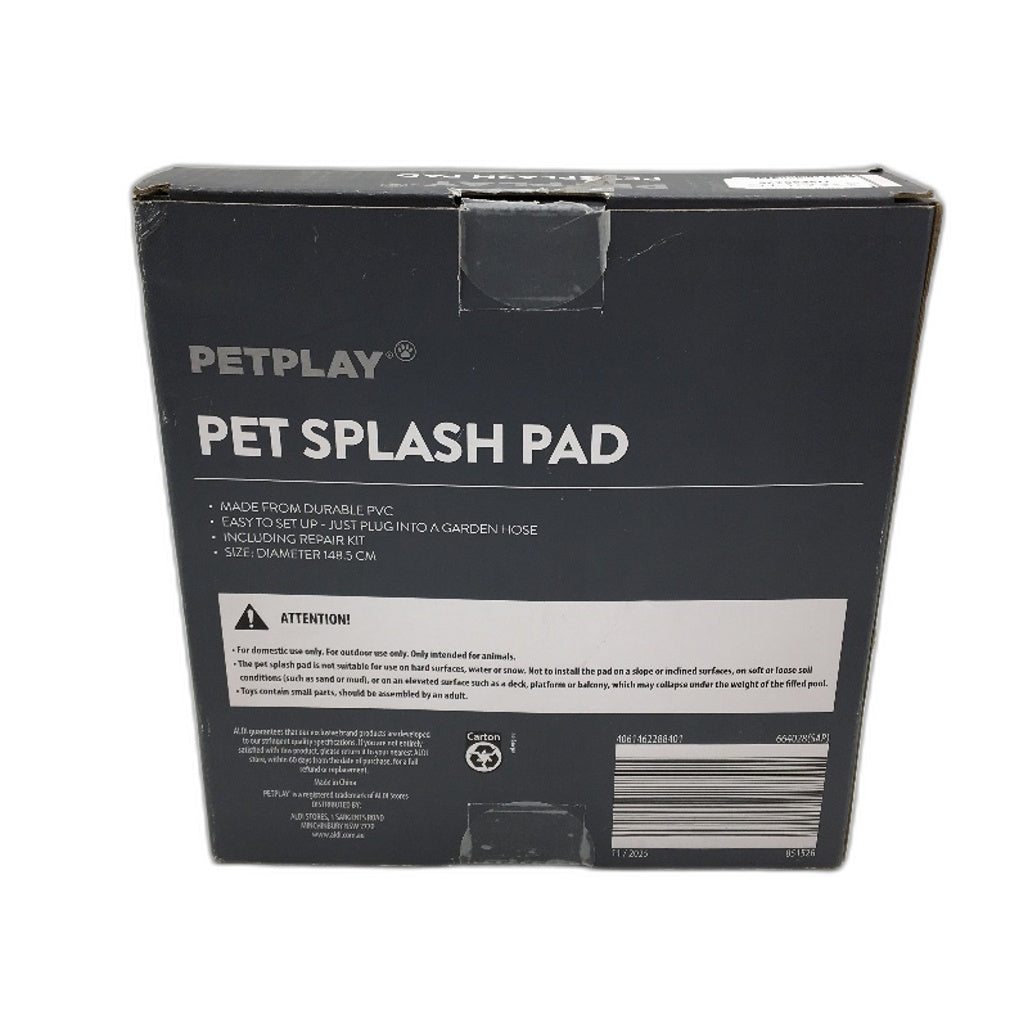 Petplay Large Pet Splash Pad Dog Outdoor Water Toy Use With Garden Hose NEW