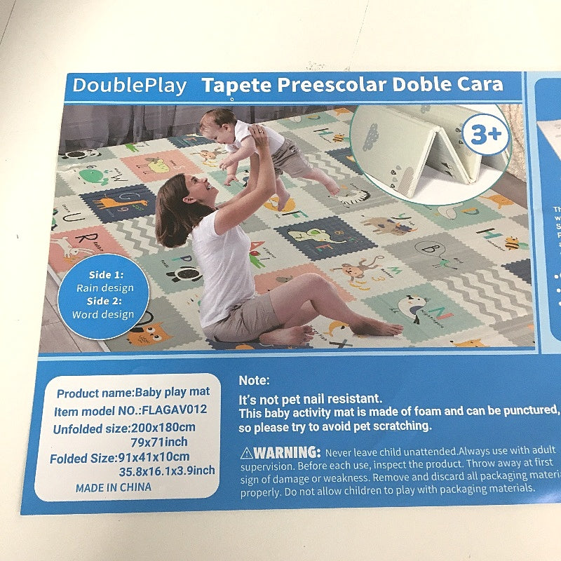 Flagav Extra Large Alphabet Animal and Rain Design Baby Play Mat 200x180cm DEMO