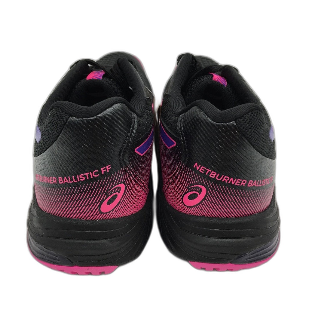 Asics Netburner Ballistic FF 3 Black & Pink Glo Sneakers Ladies US11 EU 43.5 NEW