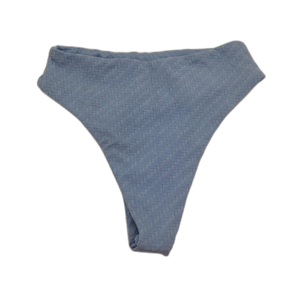 Subtitled Sky Blue Weave Pattern High Waisted Bikini Bottom Ladies Size XS NEW