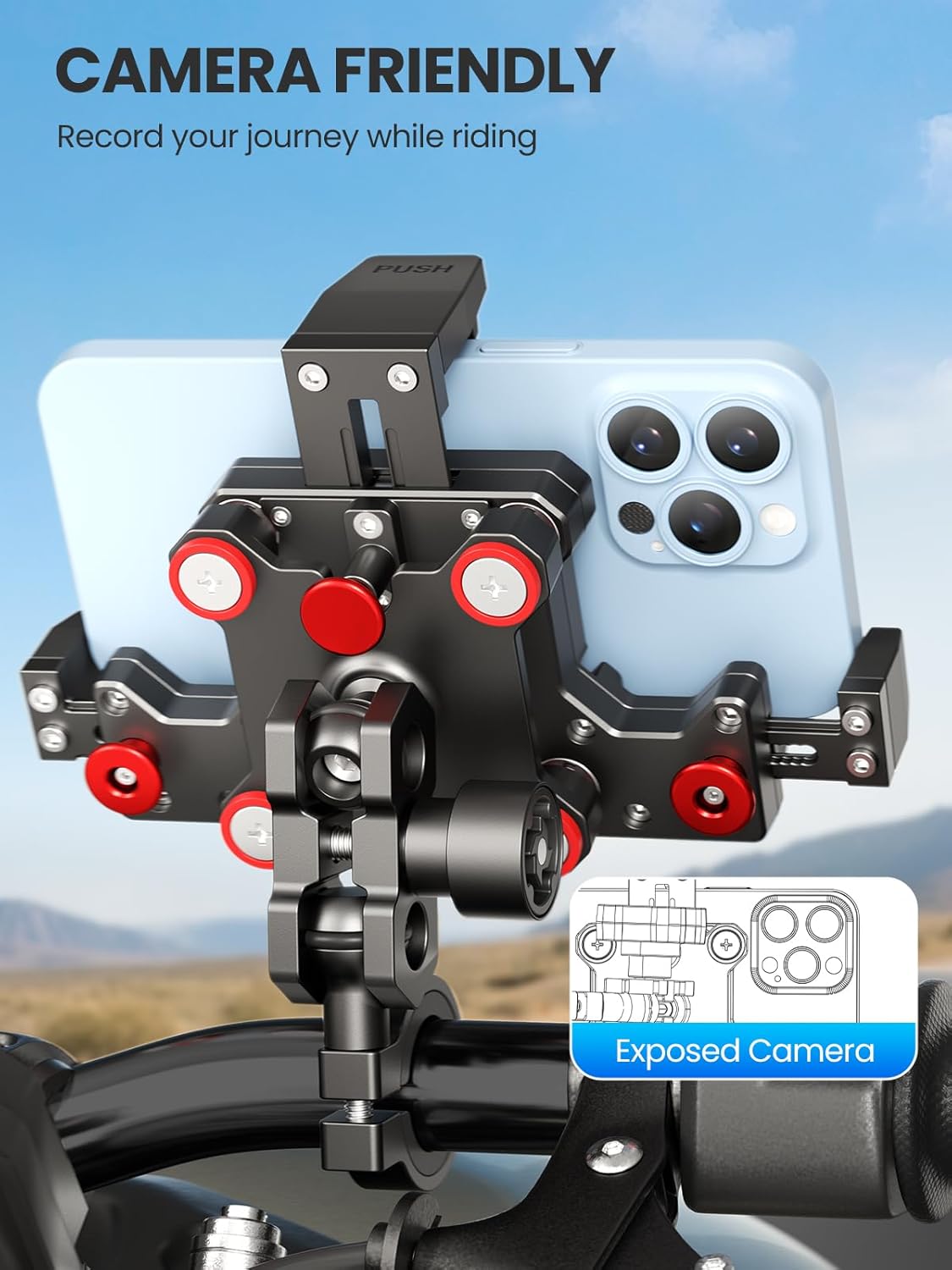 Tounee S2 Metal Motorcycle Magnetic Levitation Shock Absorbing Phone Mount