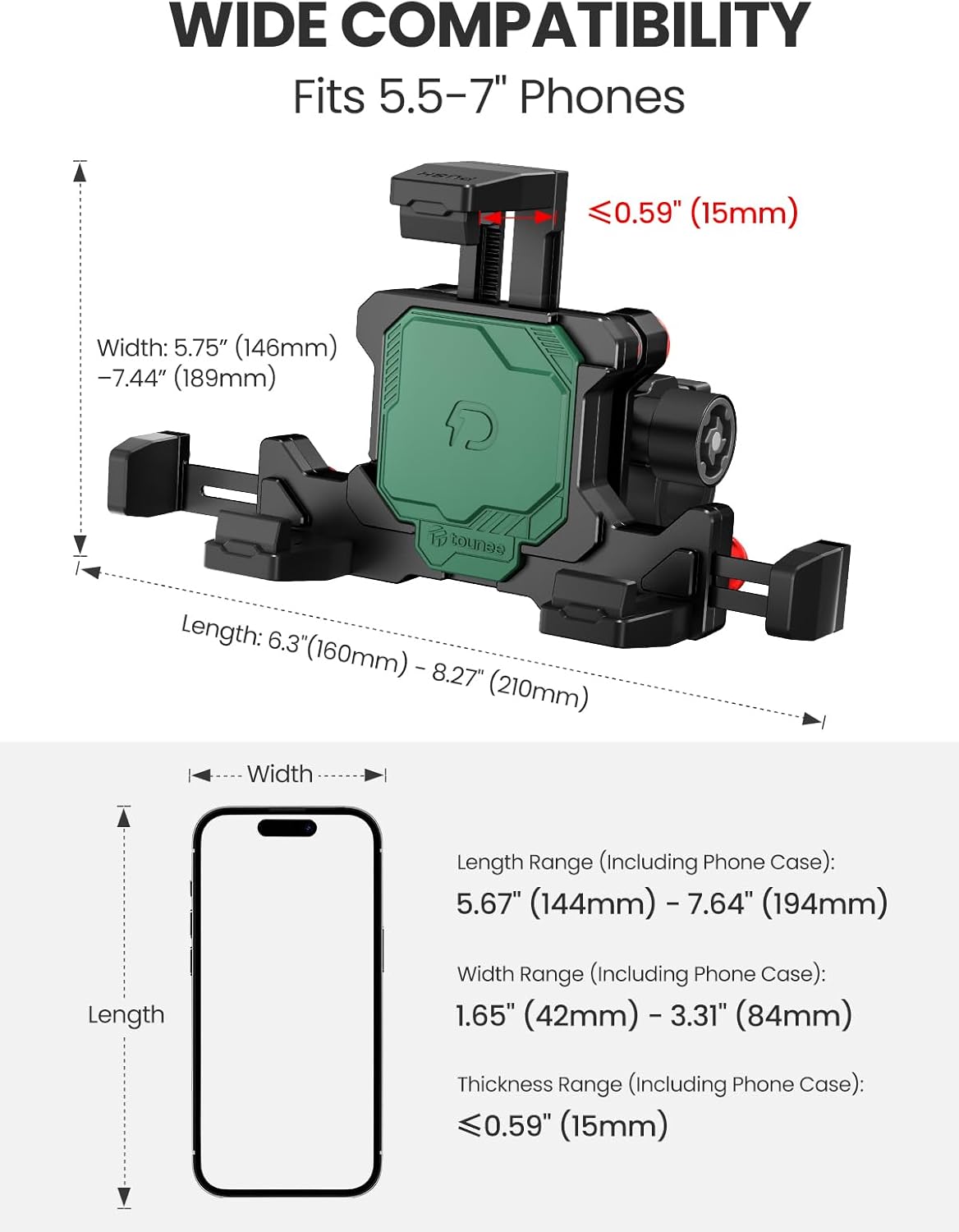 Tounee S2 Metal Motorcycle Magnetic Levitation Shock Absorbing Phone Mount