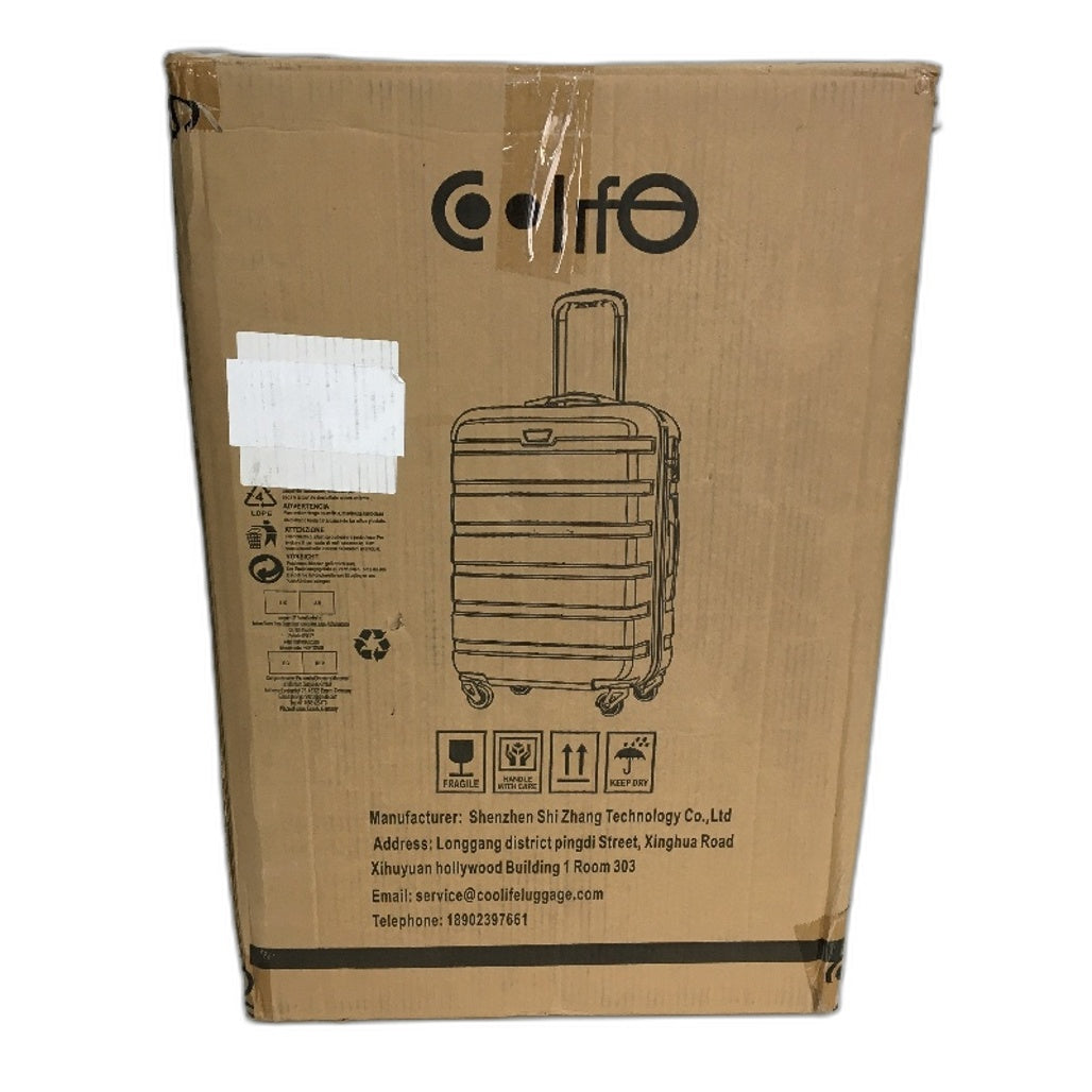 Coolife 24" Black ABS+PC Lightweight Hardshell Luggage Suitcase TSA Lock NEW