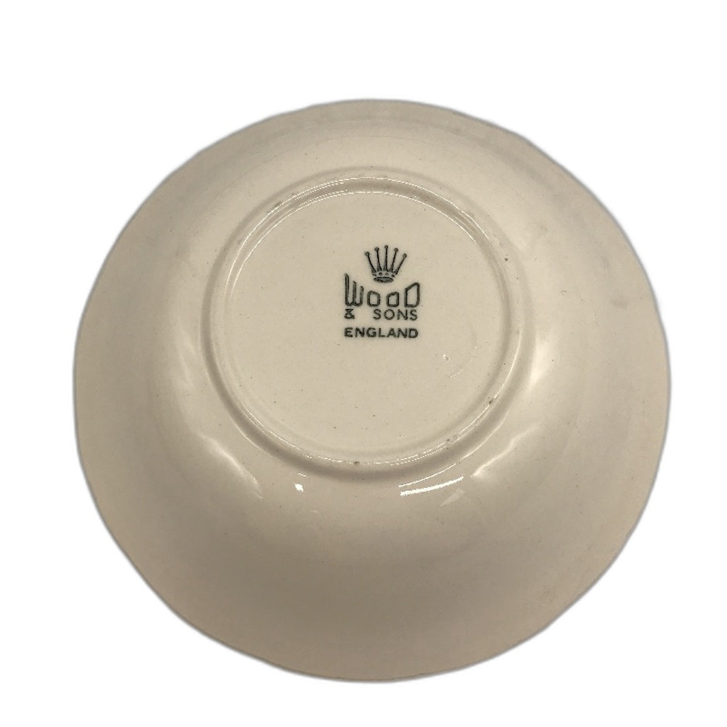 Wood & Sons England Alpine White Ironestone Blue & Gold Floral 16Pce Plate Set