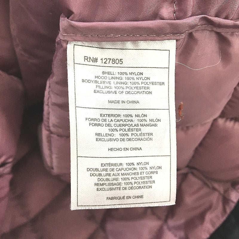 Reebok Quilted Lightweight Black Purple Nylon Puffer Jacket Ladies Size Medium