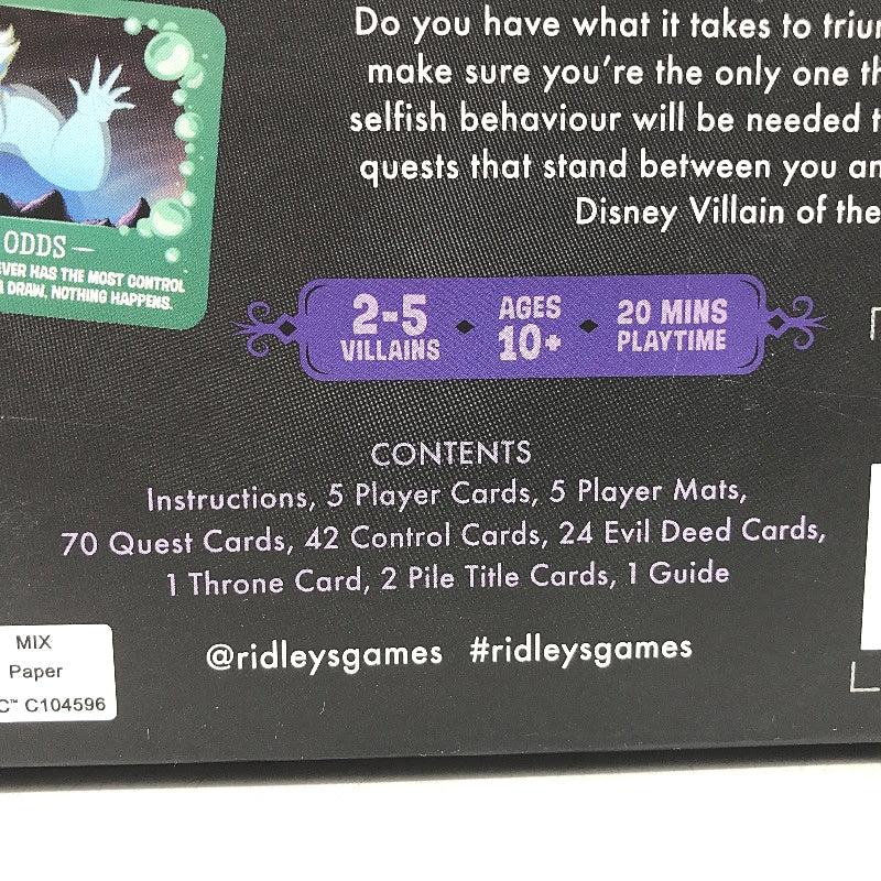 Disney Villains Selfish Card Game 2-5 Players Ages 10+ NEW