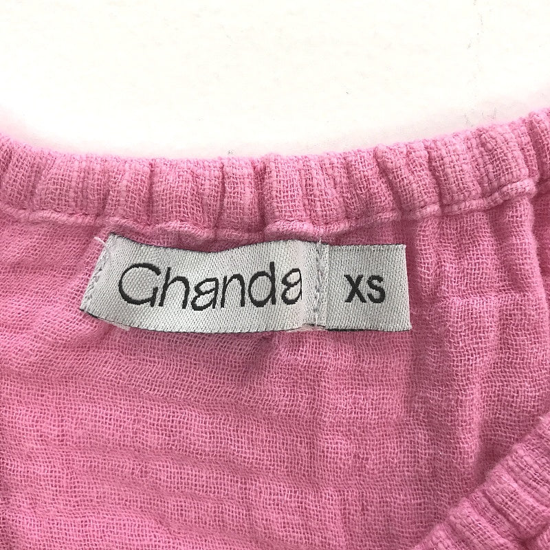 Ghanda Peggy Ruched Barbie Pink Tiered Hem Cotton Mini Dress Ladies Size XS