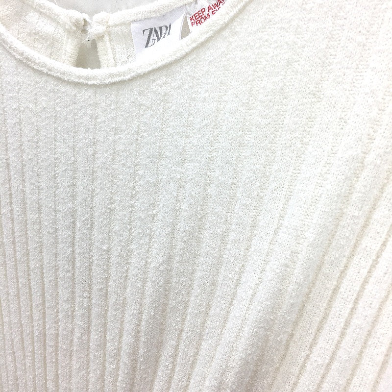 Zara Knitted White Ribbed Cut Out Shortsleeve Jumpsuit Girls Size 13-14 164cm