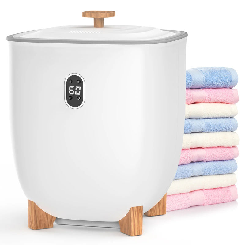 2 In 1 Dryer And Towel Warmer Double Walled Insulated Lid LCD Display Timer NEW