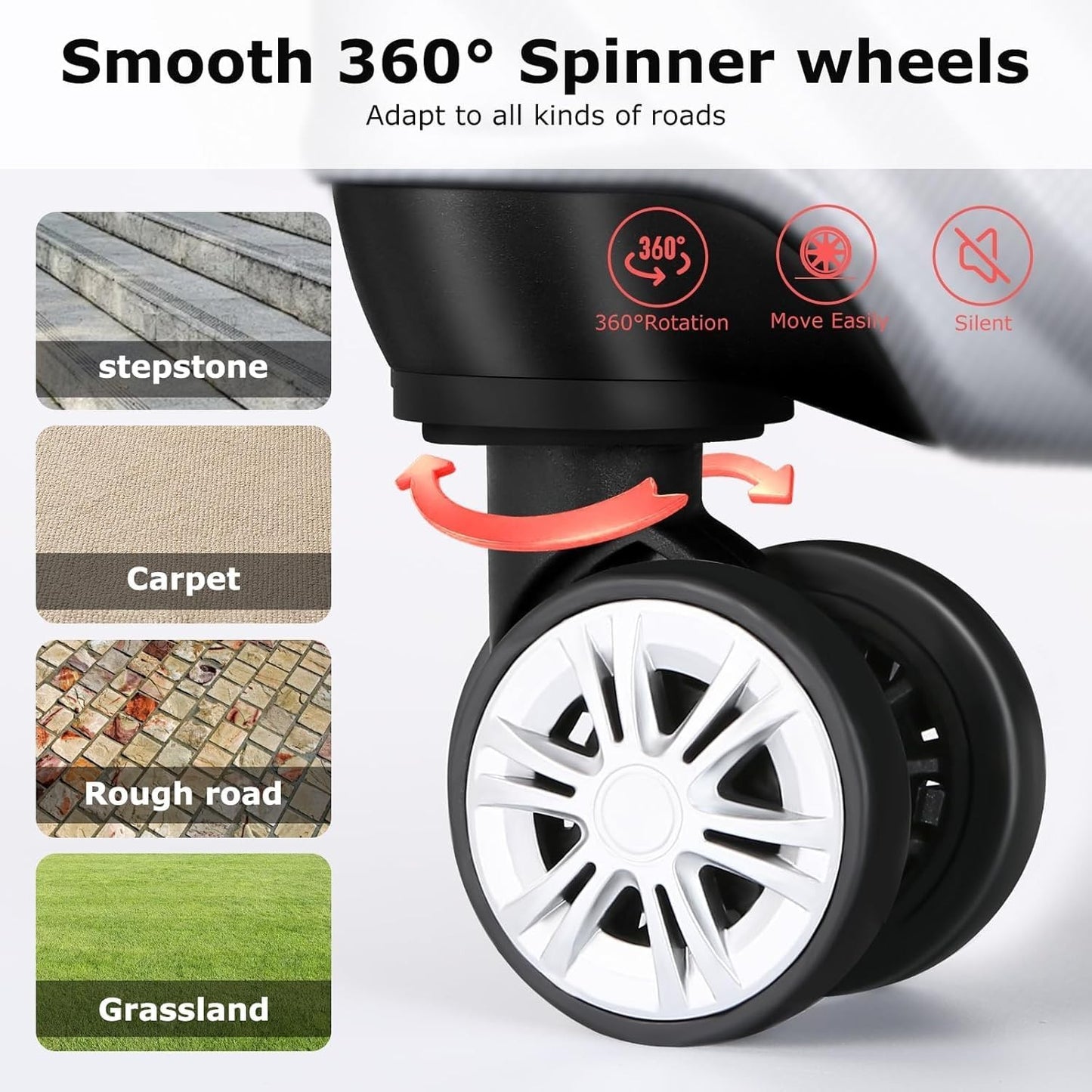 Sandinrayli XLXTJ-4JT02 Softside Expandable Luggage Set with Spinner Wheels NEW