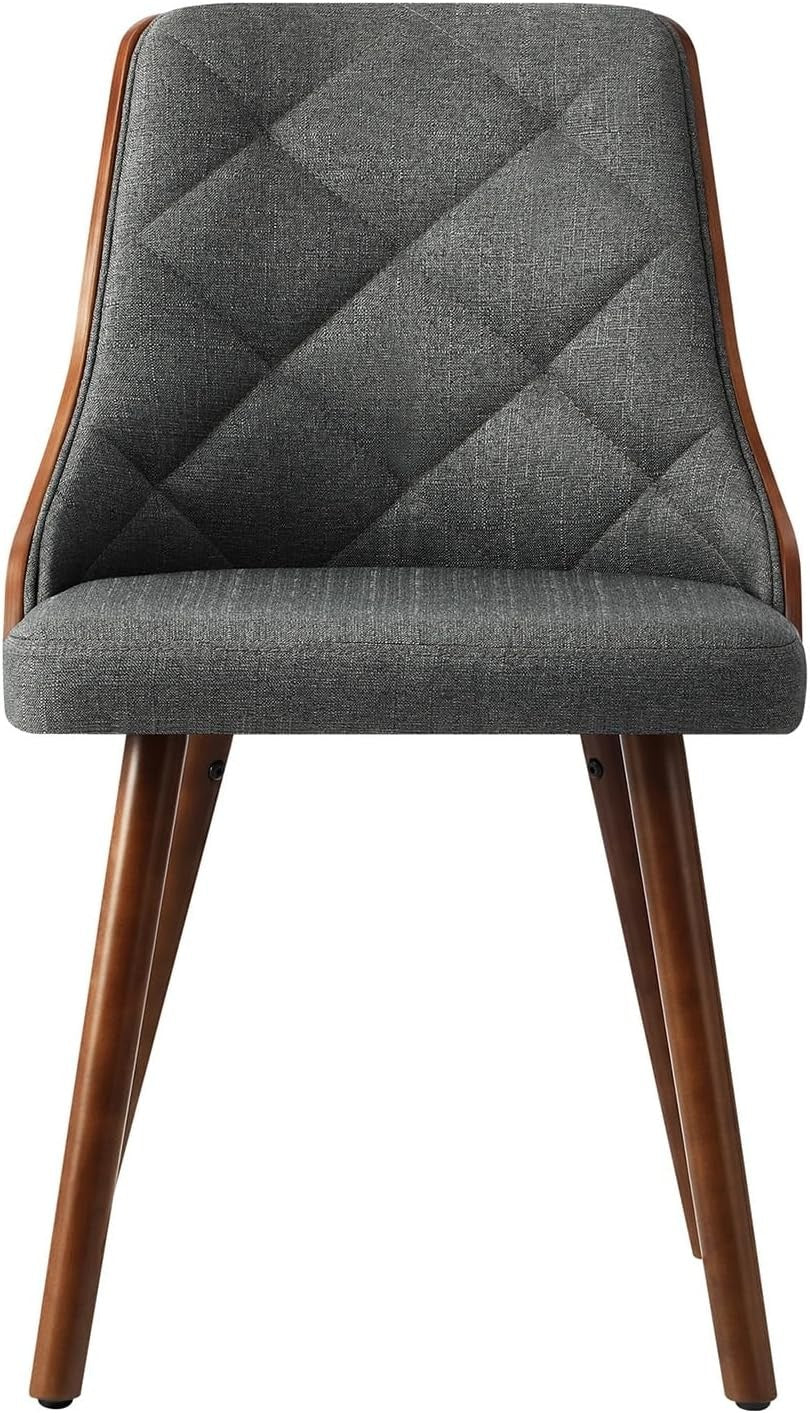 OIKITURE DCH-AIC-BEN-GY-2PC Wooden Dining Chairs Set with PU Leather Seat NEW