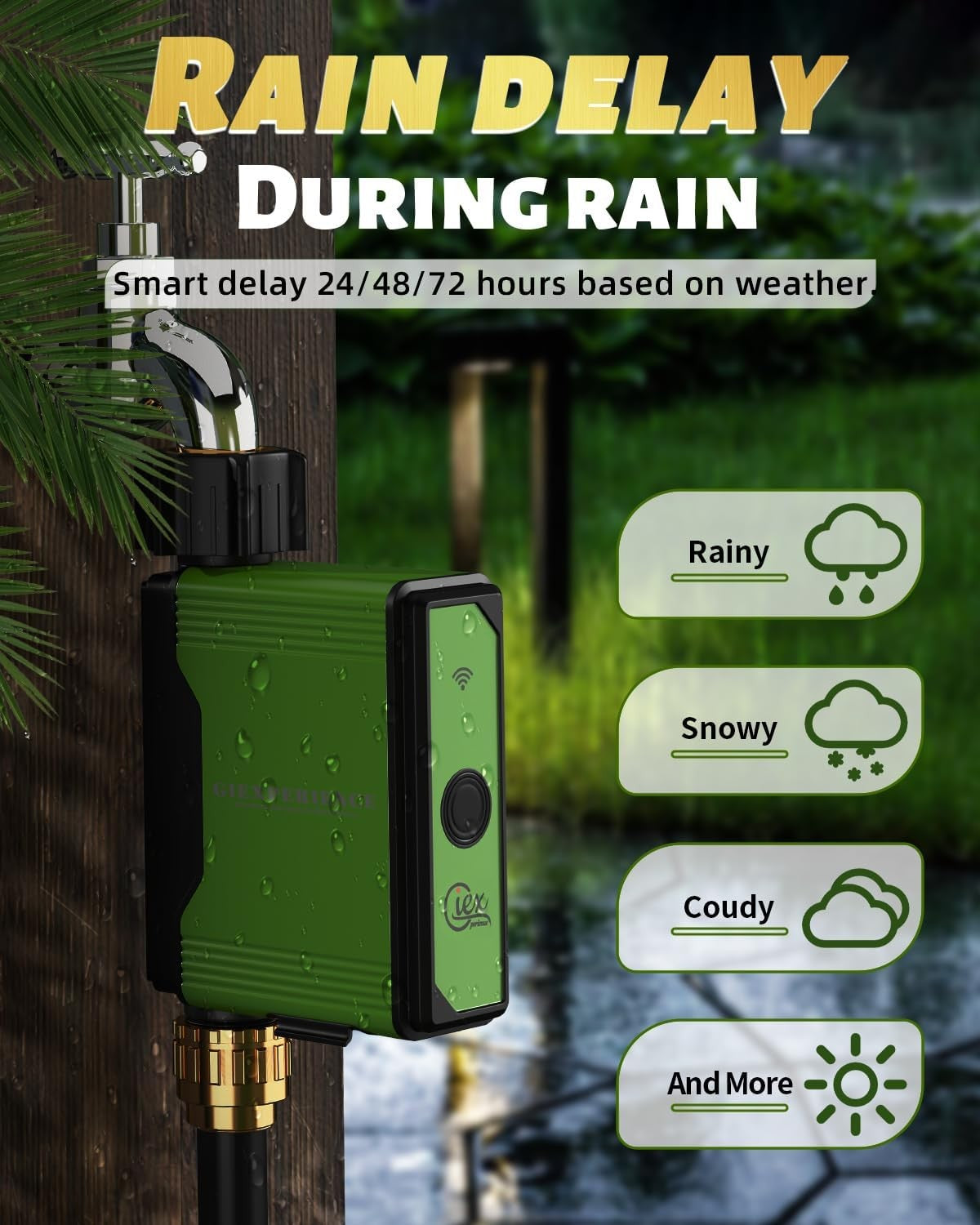 GIEXSMART GX02ZG Zigbee Sprinkler Timer with Built-In Flow Meter, Smart... NEW