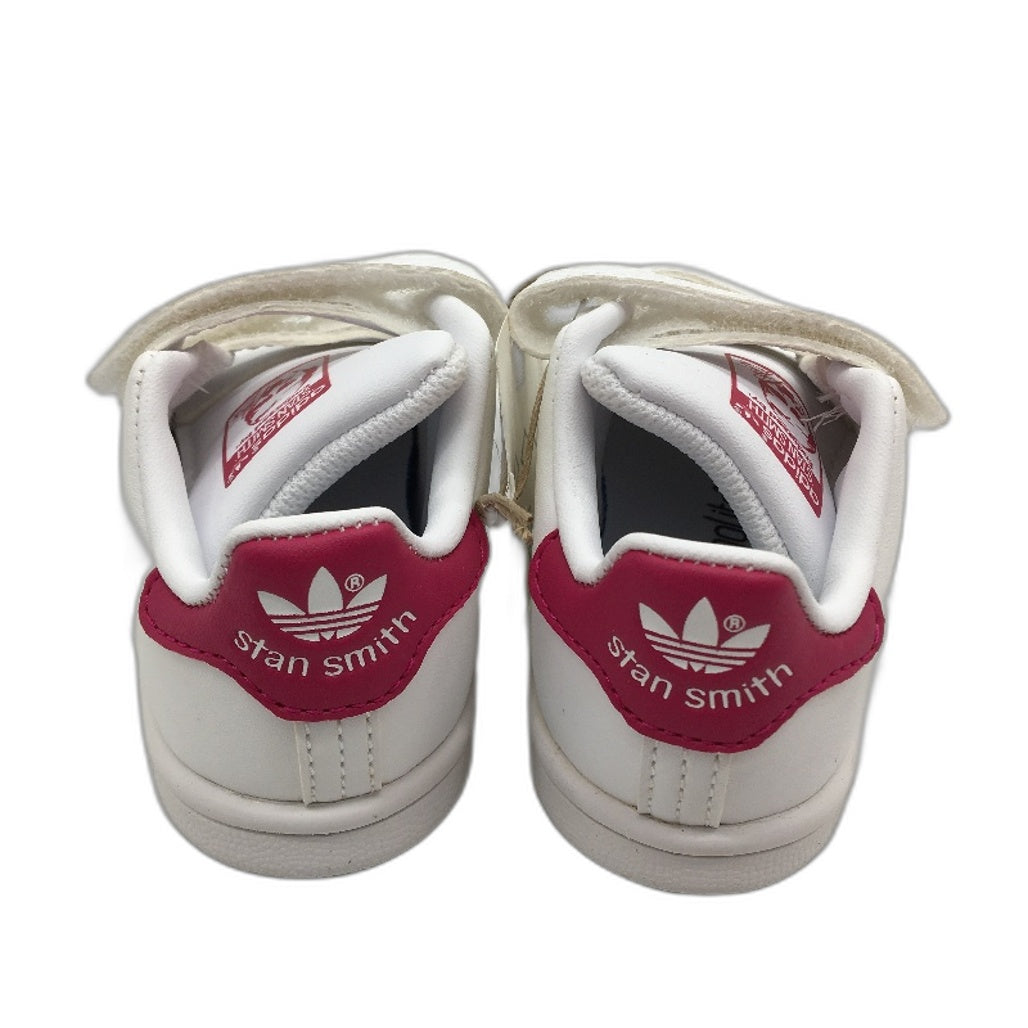Adidas Stan Smith White & Pink Easy Strap Sneakers TODDLER Size US4 11cm NEW